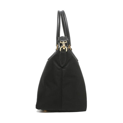 Prada Tessuto Nylon Saffiano Leather Trim Black Medium Satchel 1BA