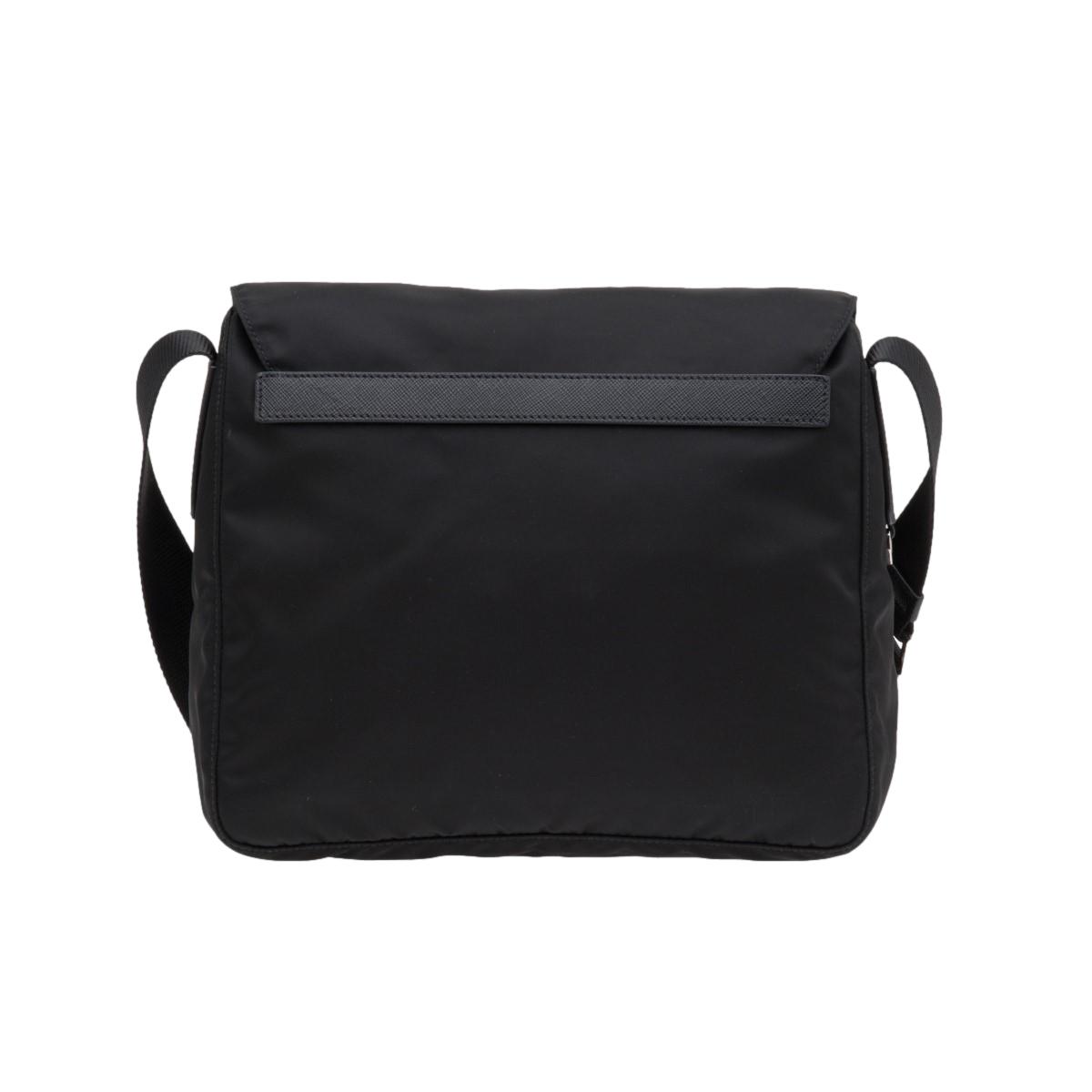 Prada Re Edition Nylon Tessuto Saffiano Leather Black Messenger Bag