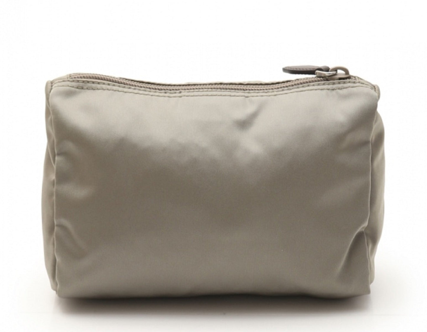 Prada Tessuto Nylon Triangle Logo Large Toiletry Case Argilla Gray 1NA012