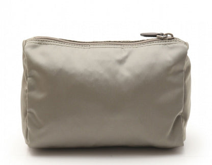Prada Tessuto Nylon Triangle Logo Large Toiletry Case Argilla Gray 1NA012