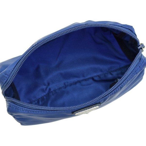 Prada Tessuto Nylon Bluette Blue Triangle Logo Toiletry Case 1NA693