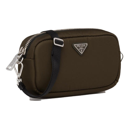Prada Tessuto Green Nylon Mini Convertible Wristlet Crossbody Bag 1DH046