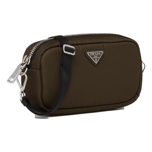 Prada Tessuto Green Nylon Mini Convertible Wristlet Crossbody Bag 1DH046