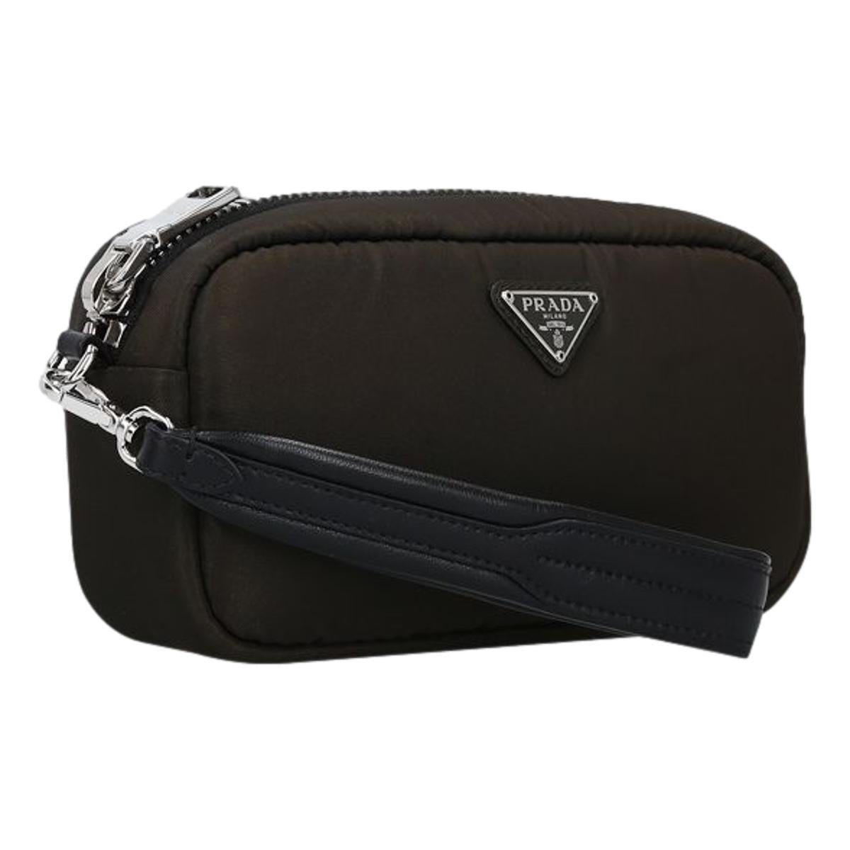 Prada Tessuto Green Nylon Mini Convertible Wristlet Crossbody Bag 1DH046