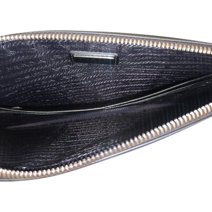 Prada Thunder Frankenstein Black Leather Studded Wristlet Bag