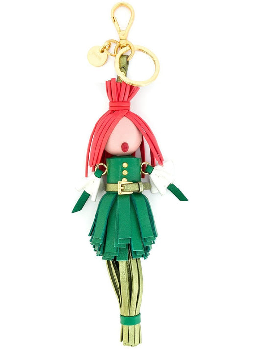 Prada Trick Pelle Alice Doll Red Green Leather Key Chain