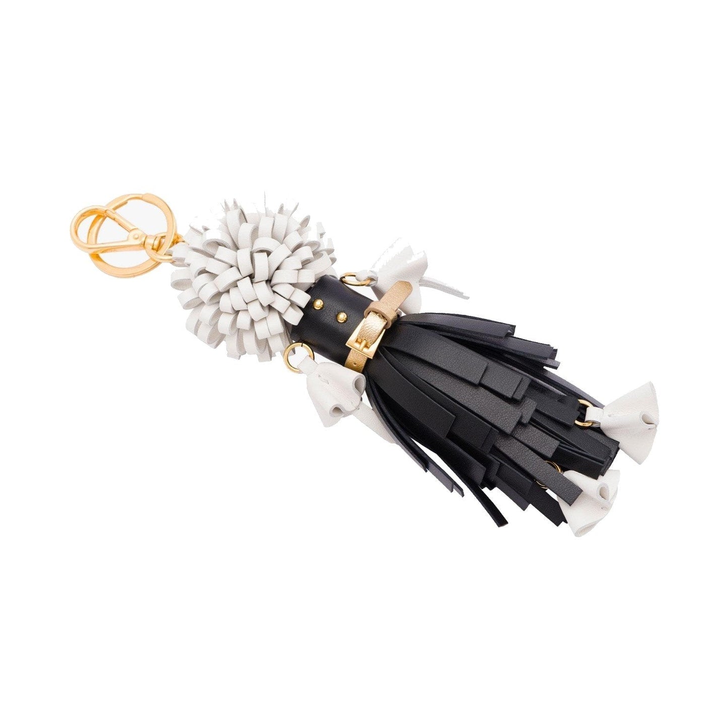 Prada Trick in Pelle Nero Black Dress Wendy Doll Leather Keychain