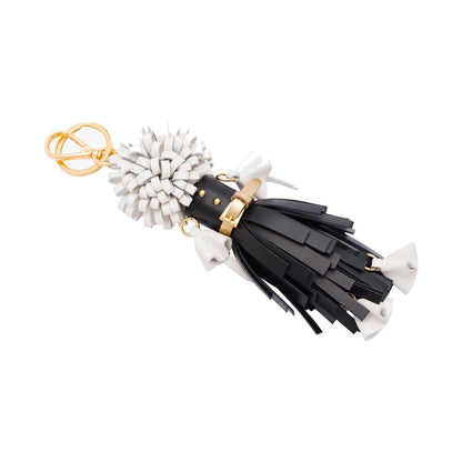 Prada Trick in Pelle Nero Black Dress Wendy Doll Leather Keychain