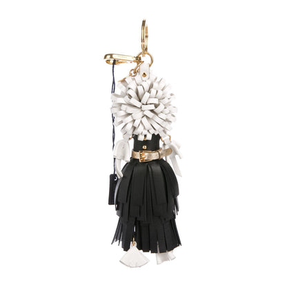 Prada Trick in Pelle Nero Black Dress Wendy Doll Leather Keychain