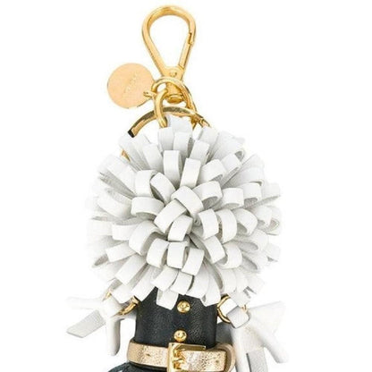 Prada Trick in Pelle Nero Black Dress Wendy Doll Leather Keychain