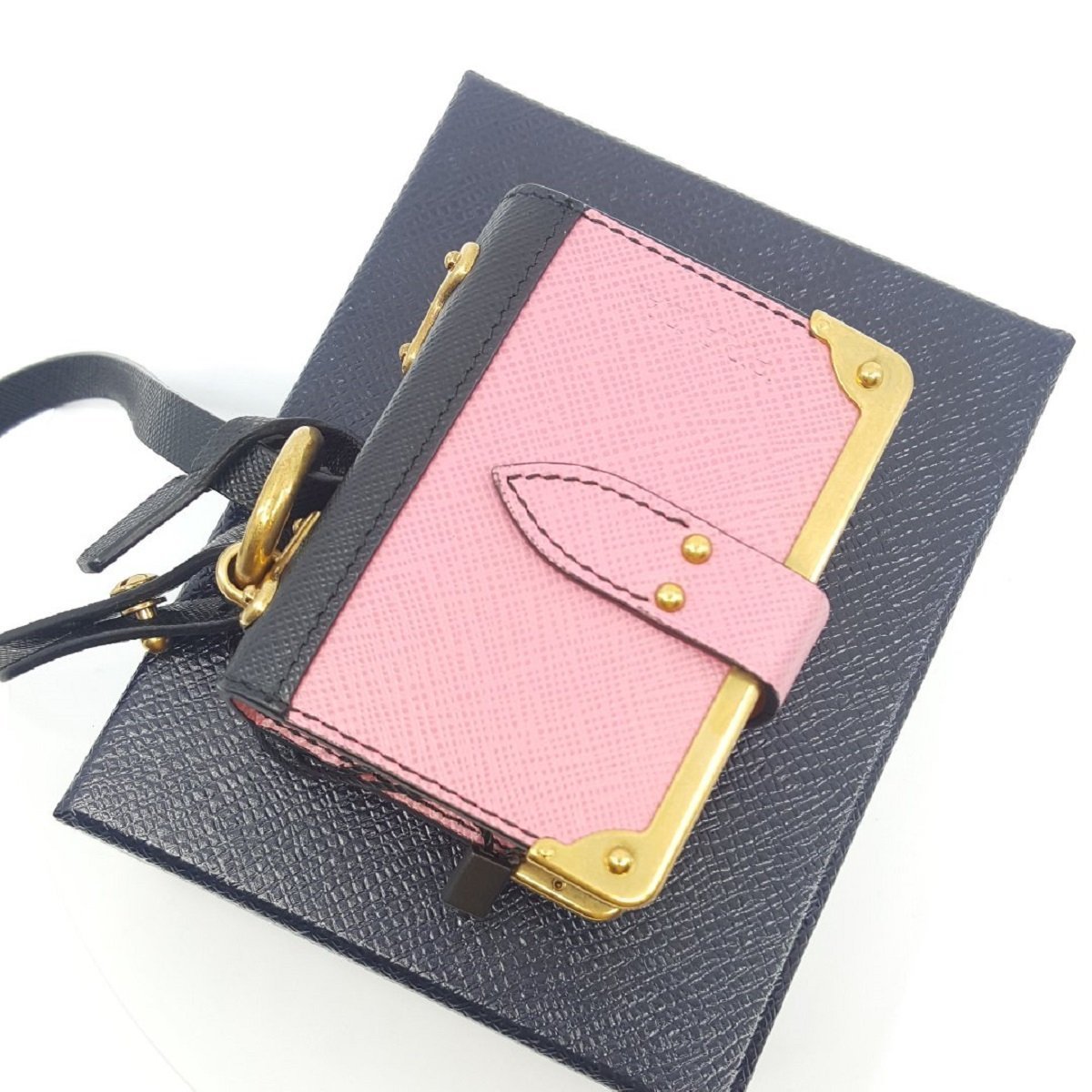 Prada Trick in Pelle Pink Keychain Journal Saffiano Leather