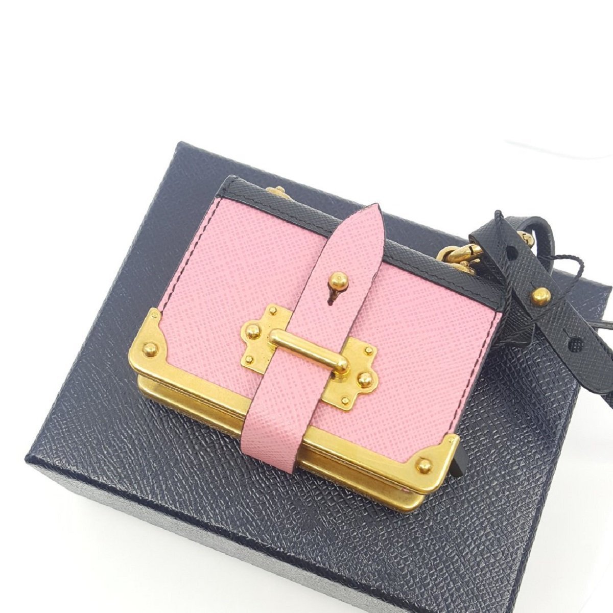 Prada Trick in Pelle Pink Keychain Journal Saffiano Leather