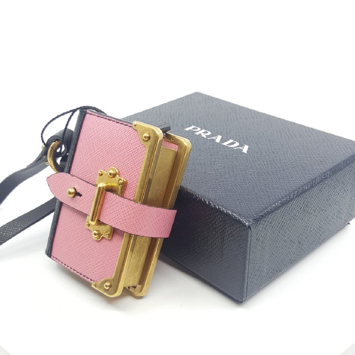 Prada Trick in Pelle Pink Keychain Journal Saffiano Leather