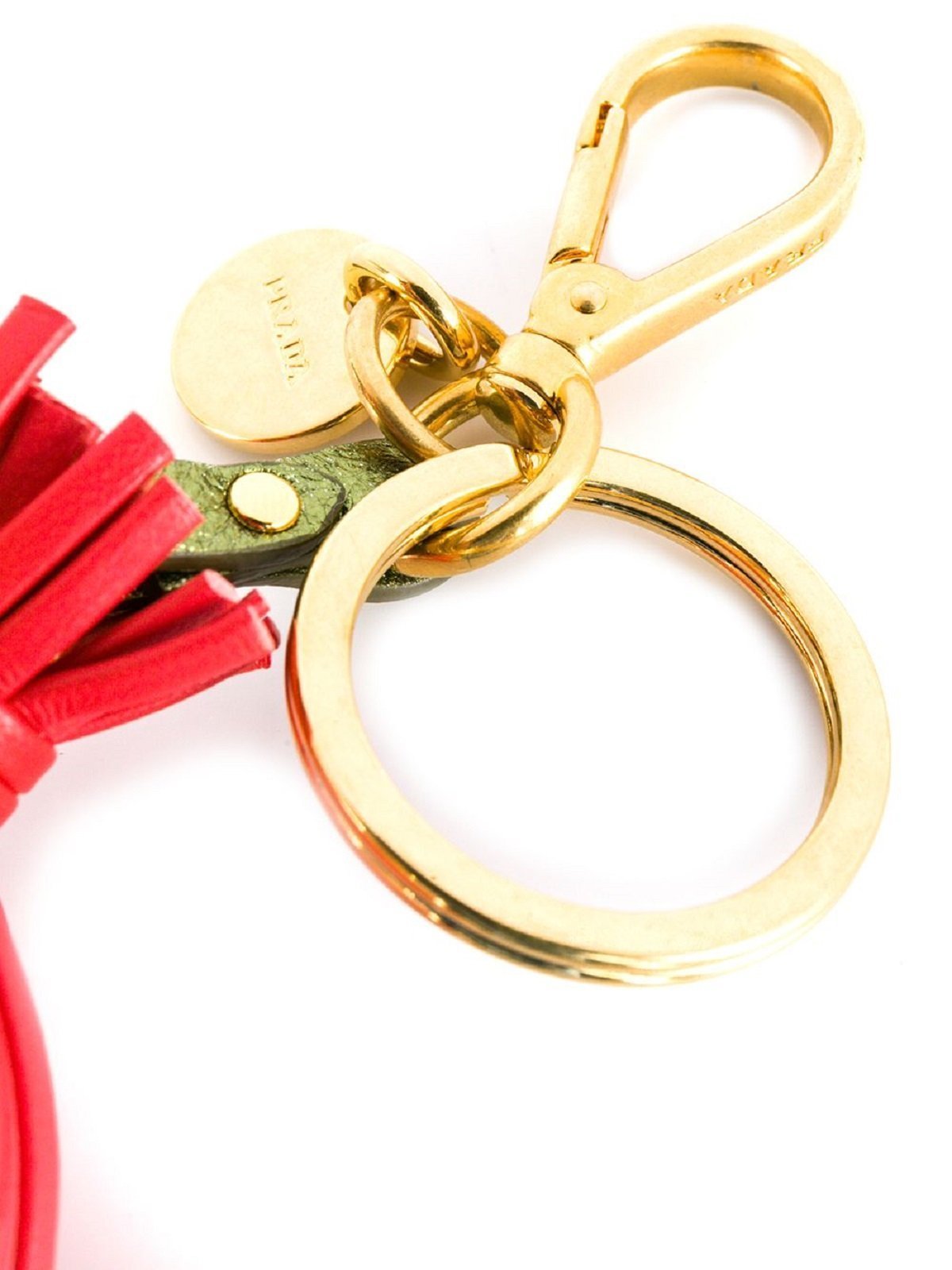 Prada Trick Pelle Alice Doll Red Green Leather Key Chain