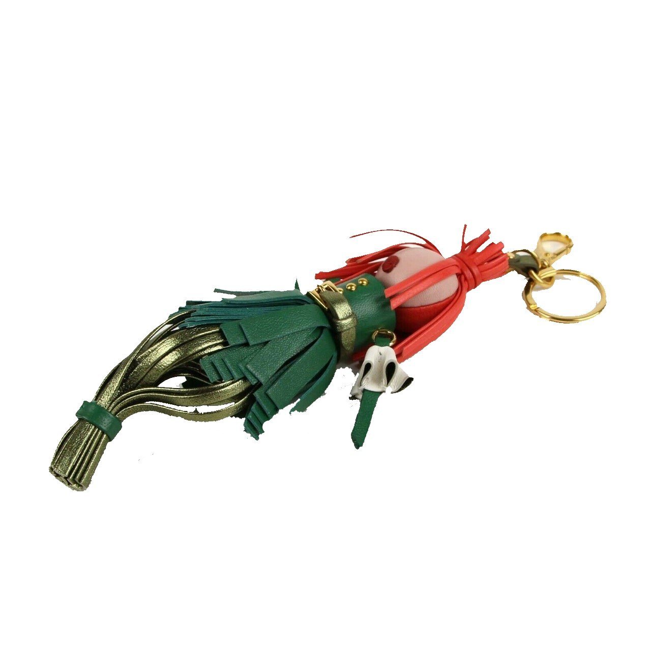 Prada Trick Pelle Alice Doll Red Green Leather Key Chain