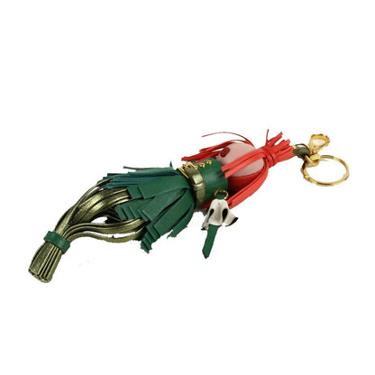 Prada Trick Pelle Alice Doll Red Green Leather Key Chain