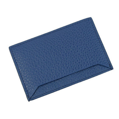 Prada Vitello Grain Leather Bluette Blue Gold Logo Card Holder