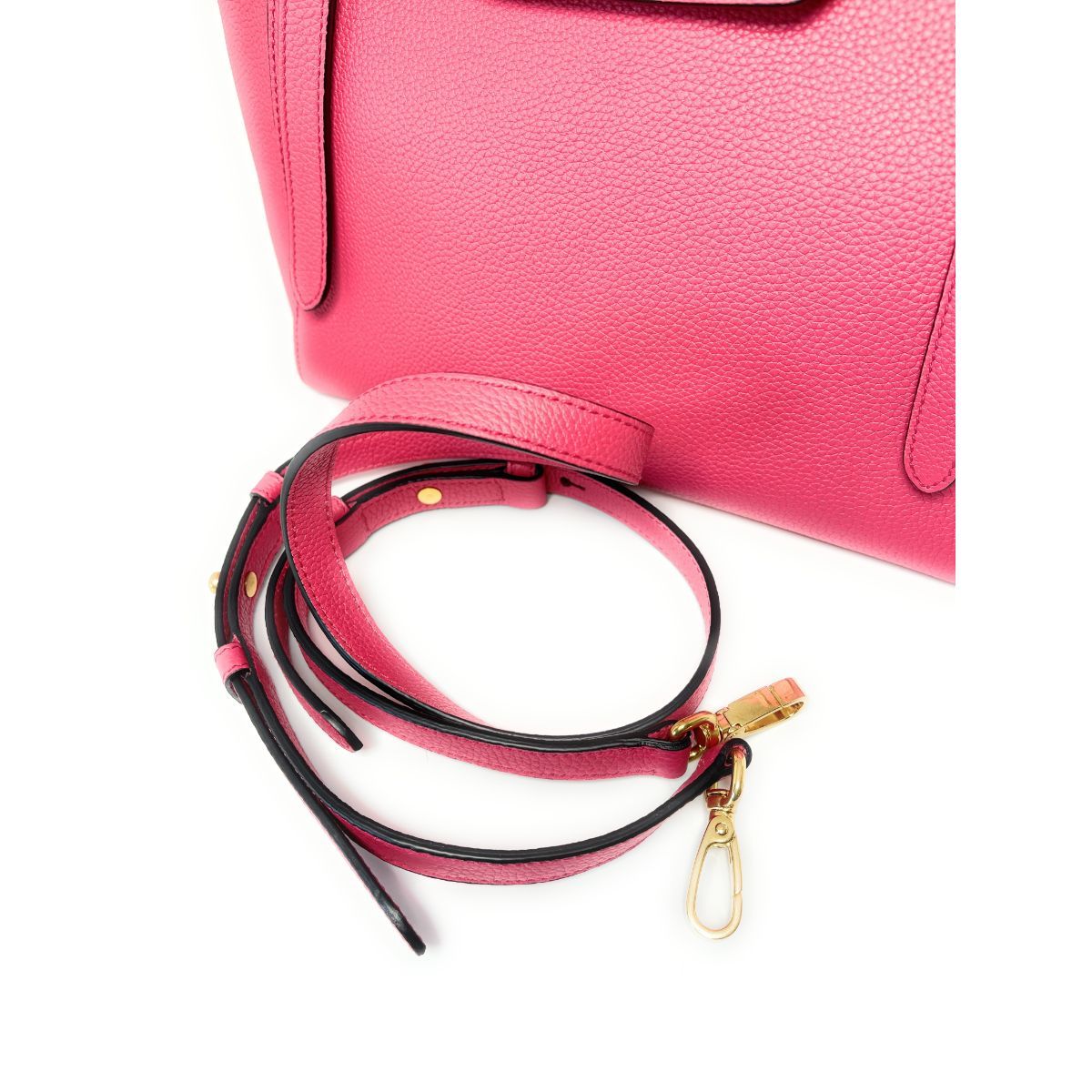 Prada Vitello Grain Magenta Pink Top Handle Crossbody Handbag 1BA270