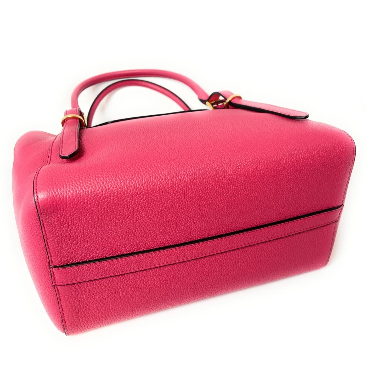Prada Vitello Grain Magenta Pink Top Handle Crossbody Handbag 1BA270