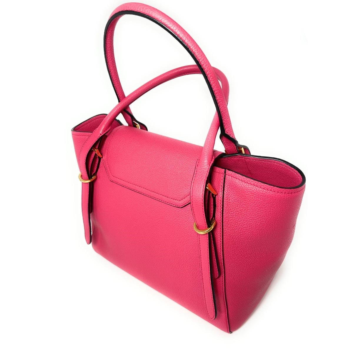 Prada Vitello Grain Magenta Pink Top Handle Crossbody Handbag 1BA270