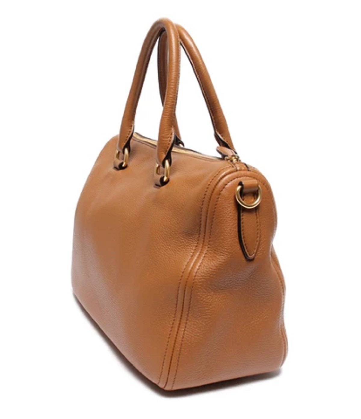 Prada Vitello Leather Cannella Brown Phenix Handbag 1BB023
