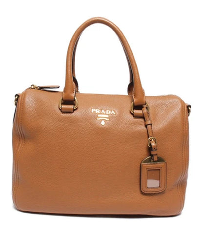 Prada Vitello Leather Cannella Brown Phenix Handbag 1BB023