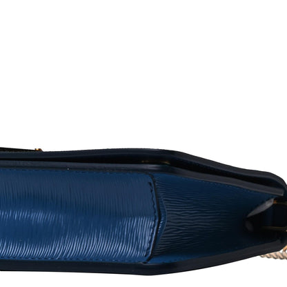 Prada Vitello Move Bluette Blue Crossbody Chain Wallet