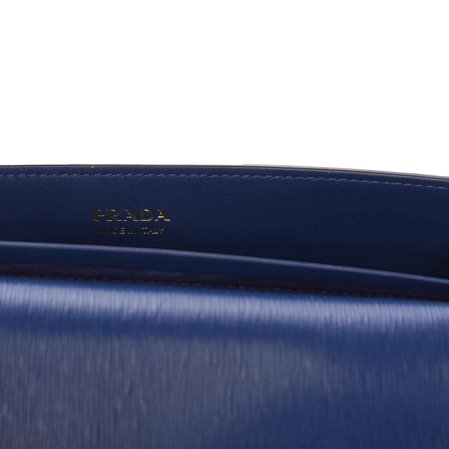 Prada Vitello Move Bluette Blue Crossbody Chain Wallet