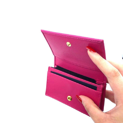 Prada Vitello Move Card Holder Fuchsia Pink Leather Pouch Wallet 1MC122