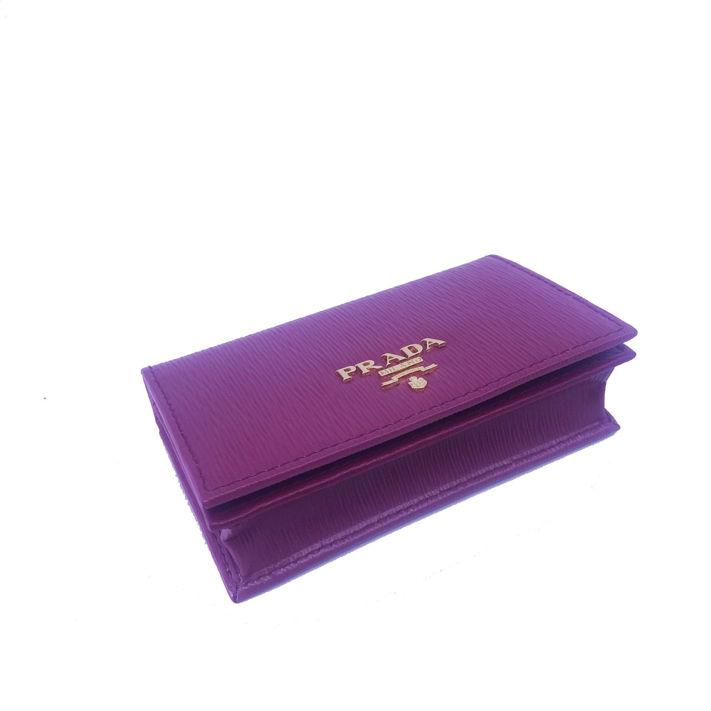 Prada Vitello Move Card Holder Ibisco Pink Leather Pouch Wallet