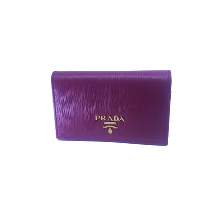 Prada Vitello Move Card Holder Ibisco Pink Leather Pouch Wallet