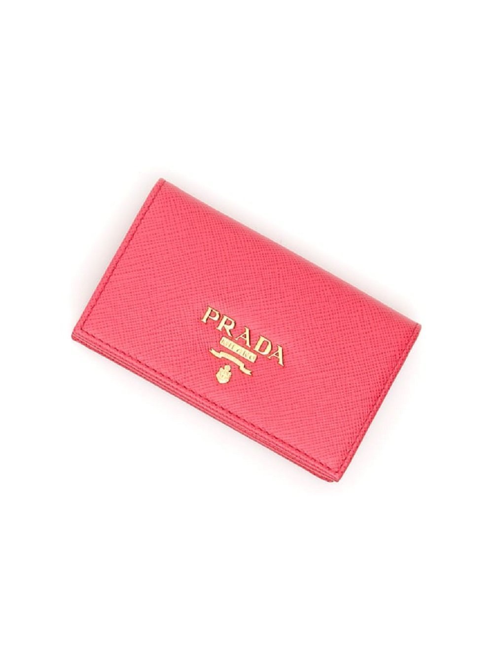 Prada Vitello Move Card Holder Peonia Pink Leather Pouch Wallet