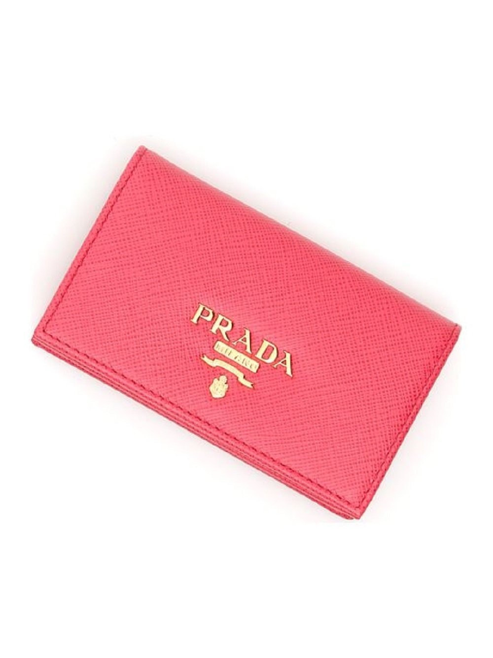 Prada Vitello Move Card Holder Peonia Pink Leather Pouch Wallet