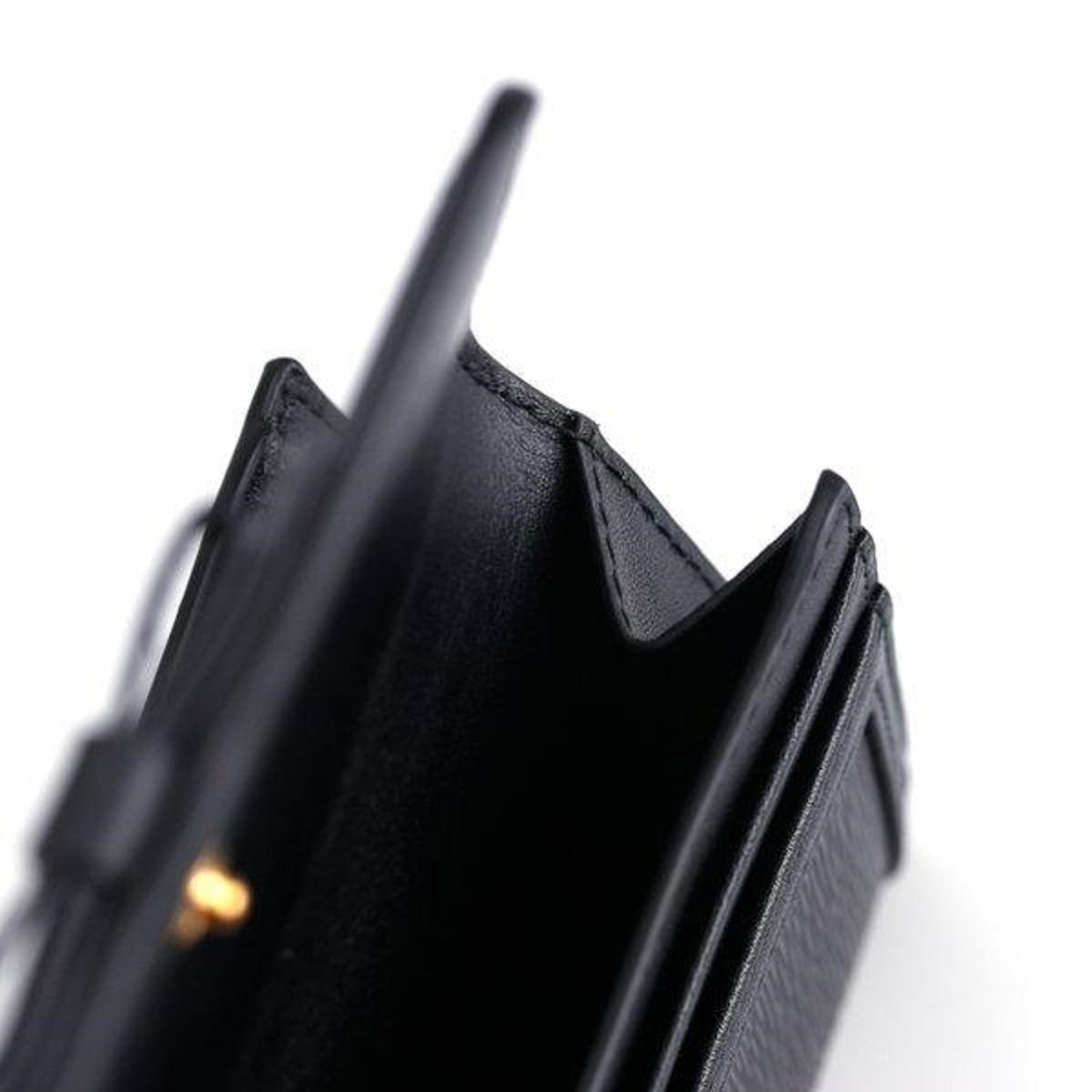 Prada Vitello Move Leather Black Coin Purse Bi-fold Bow Wallet 1MH523