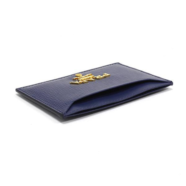 Prada Vitello Move Leather Bluette Blue Card Holder 1MC208