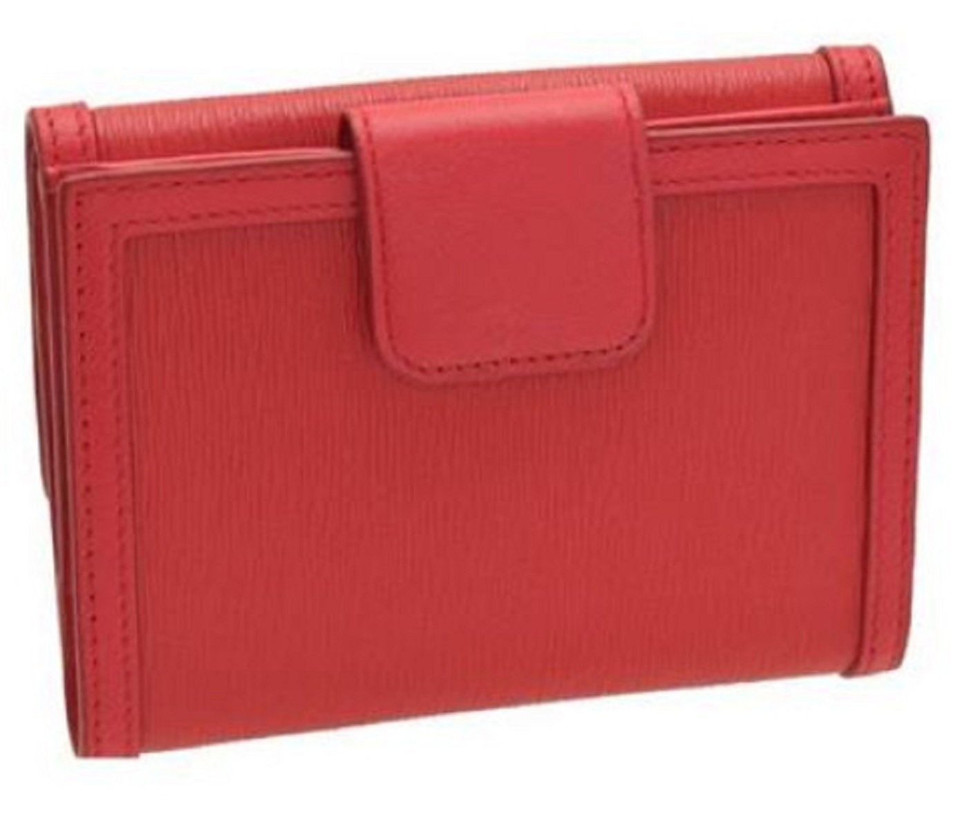 Prada Vitello Move Leather Geranio Red Coin Purse Bi-fold Bow Wallet