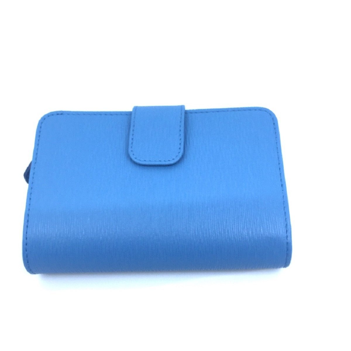 Prada Vitello Move Leather Mare Bluette Baby Blue Navy Compact Wallet 1ML225
