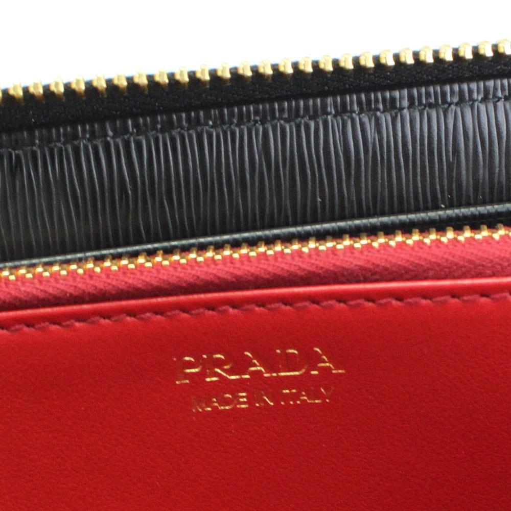 Prada Vitello Move Love Continental Wallet Leather Gold Hardware 1ML506