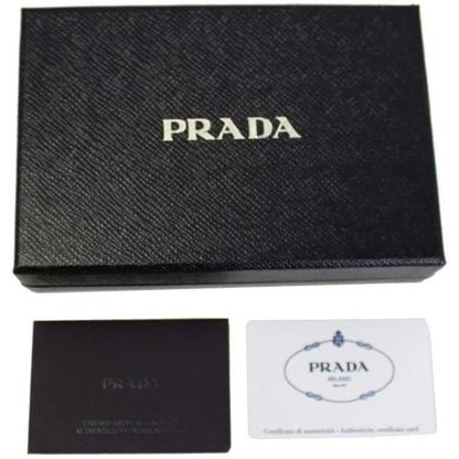 Prada Vitello Move Love Snap Zip Wallet Leather Gold Hardware 1ML018