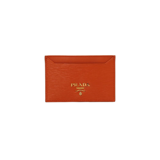 Prada Vitello Move Papaya Orange Credit Card Wallet 1MC208
