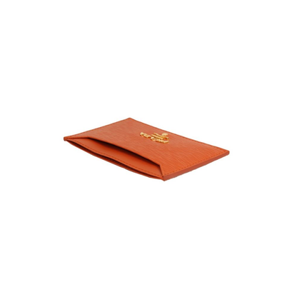 Prada Vitello Move Papaya Orange Credit Card Wallet 1MC208