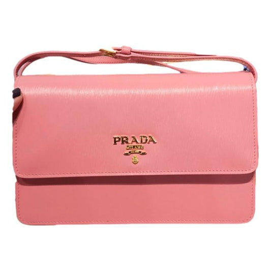 Prada Vitello Move Petalo Pink Leather Crossbody Wallet Handbag 1BP016