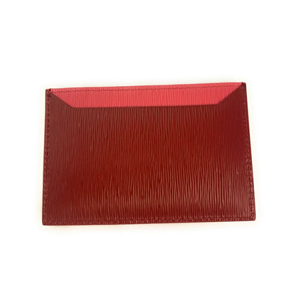 Prada Vitello Move Rubino Red Peonia Pink Leather Card Wallet 1MC208