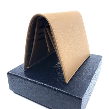 Prada Vitello Move Small Vertical Caramel Beige Leather Flap Wallet