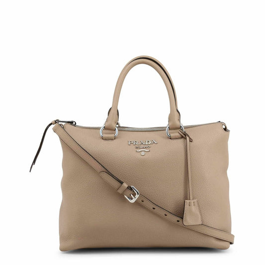 Prada Vitello Phenix Beige Cammeo Leather Handbag 1BA063