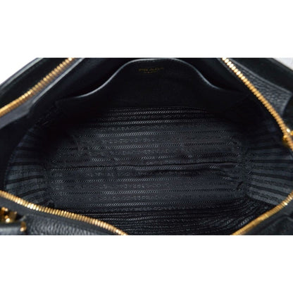 Prada Vitello Phenix Black Small Crossbody Satchel Handbag 1BA205