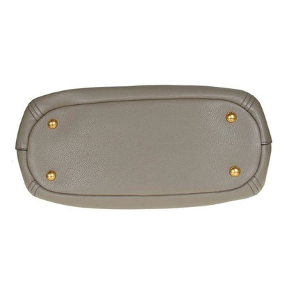 Prada Vitello Phenix Leather Convertible Zip Bag Argilla Grey 1BC032
