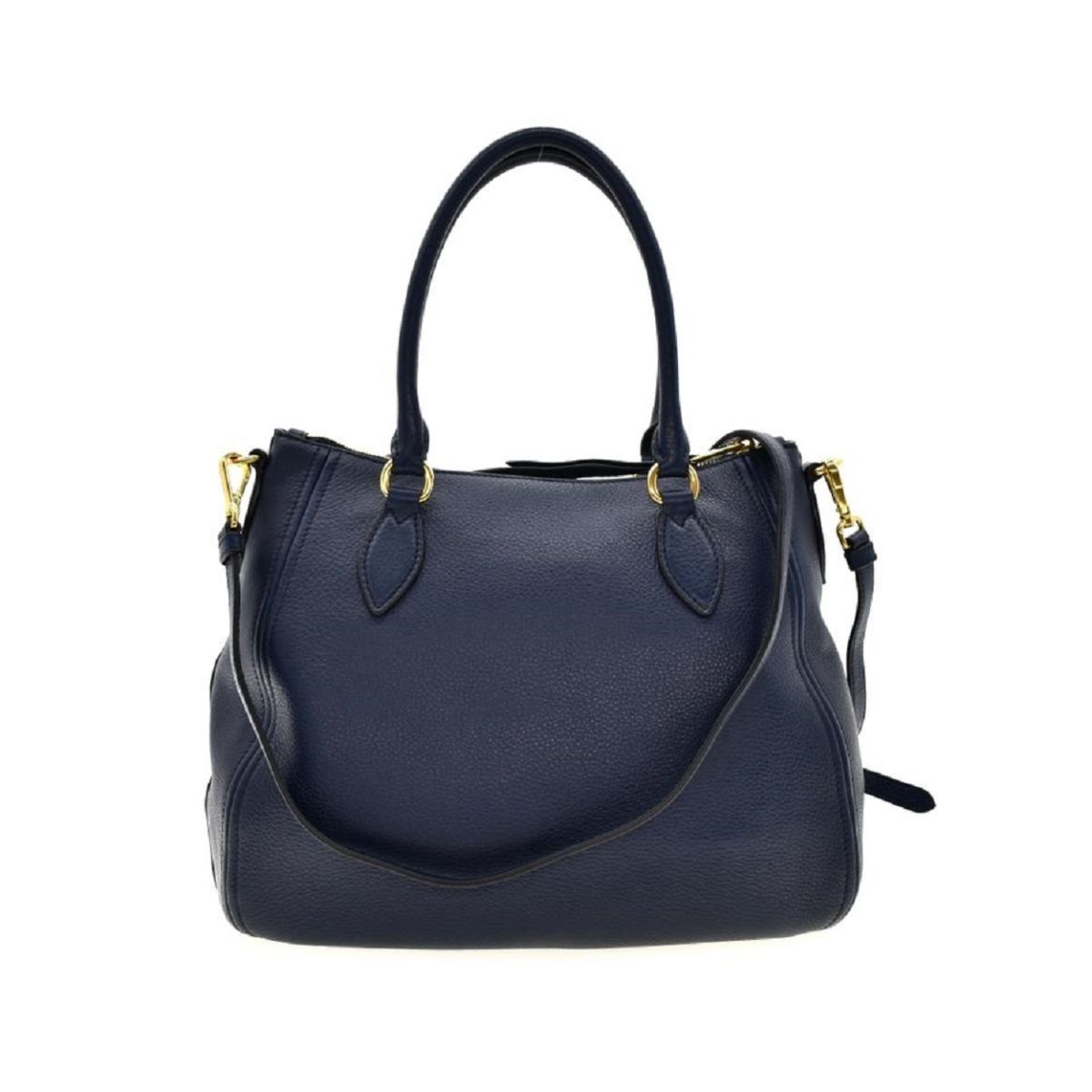 Prada Vitello Phenix Leather Convertible Zip Bag Baltico Blue 1BC032