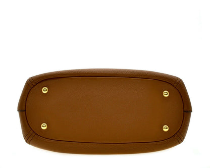 Prada Vitello Phenix Leather Convertible Zip Bag Cannella Brown 1BC032