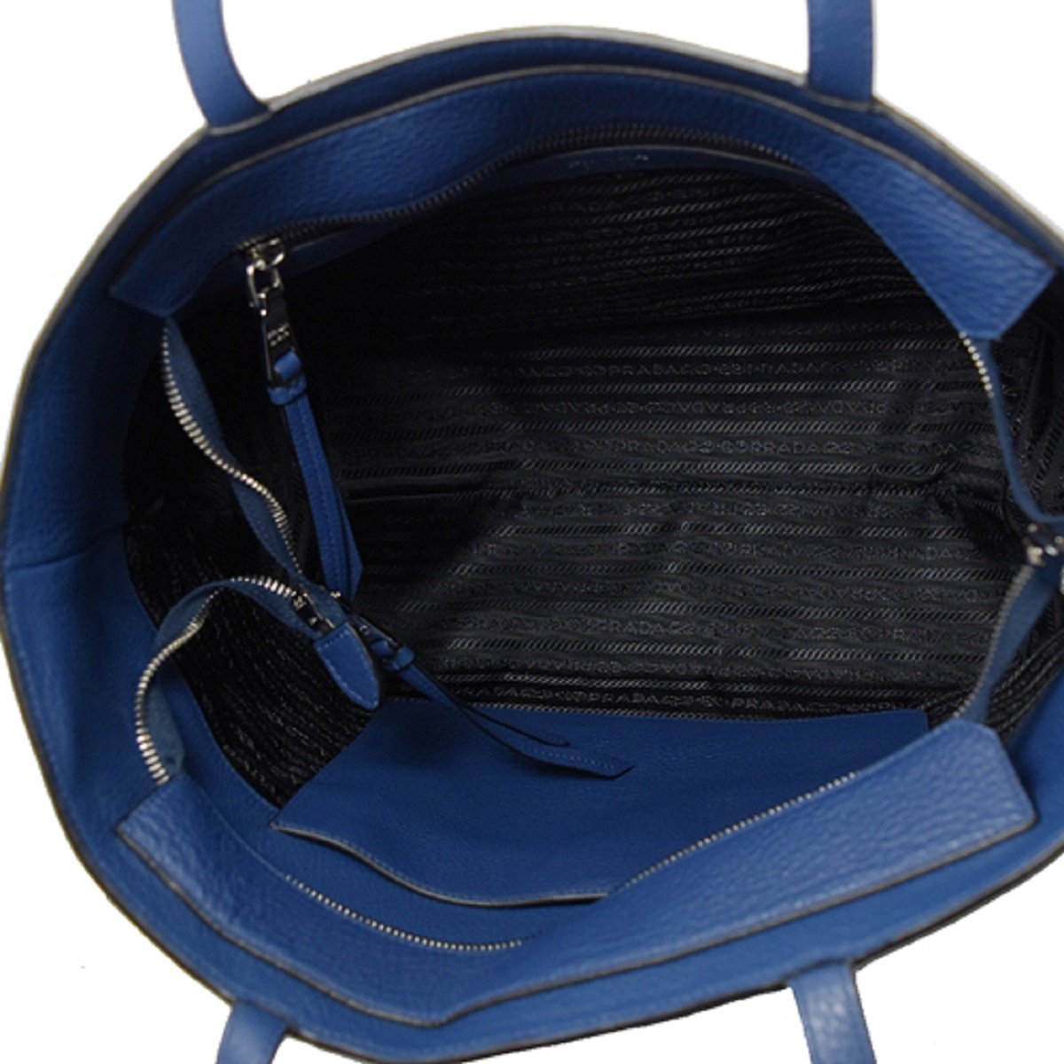 Prada Vitello Phenix Leather Shopping Tote Bag Bluette 1BG203
